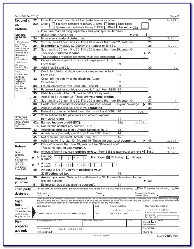 1040a 2013 Form