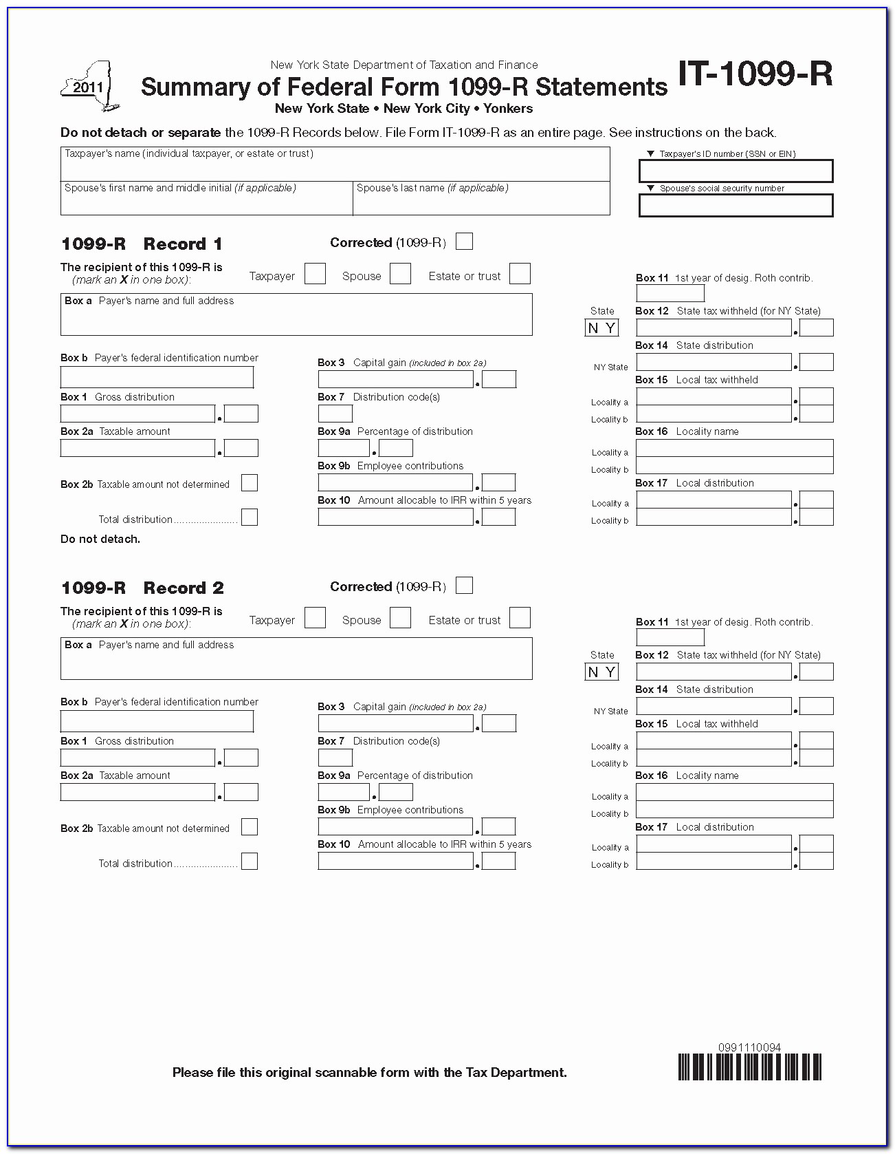 1099 Fillable Form 2016 Free