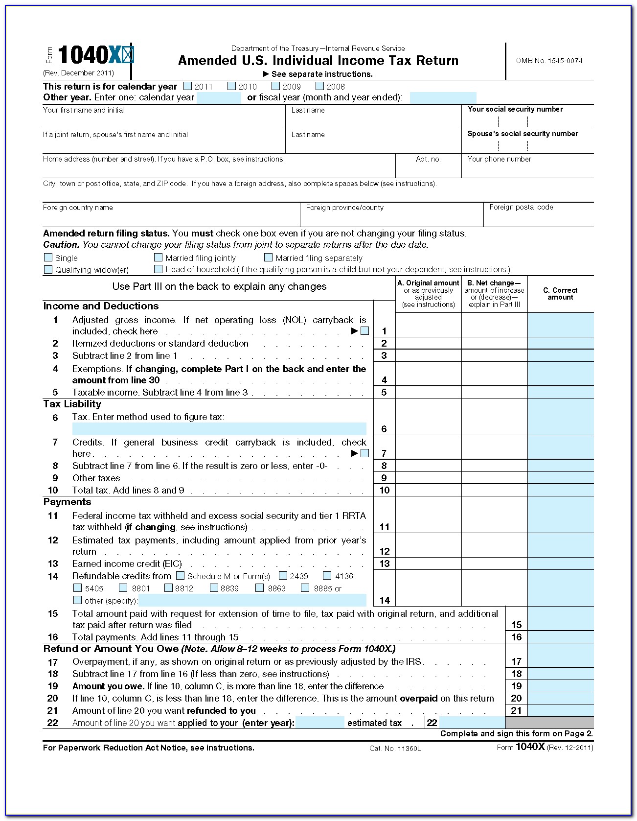 2014 Income Tax Forms 1040ez