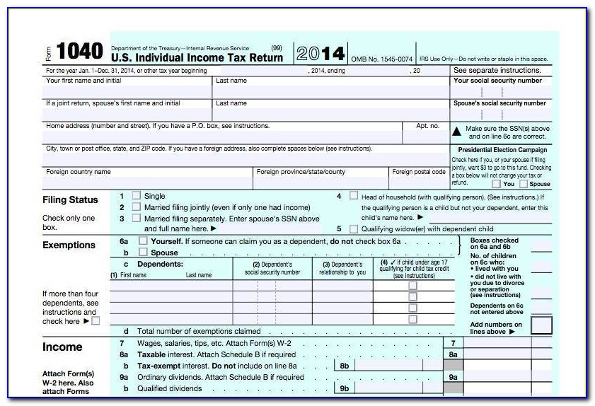 2015 Irs Tax Form 1040ez Instructions