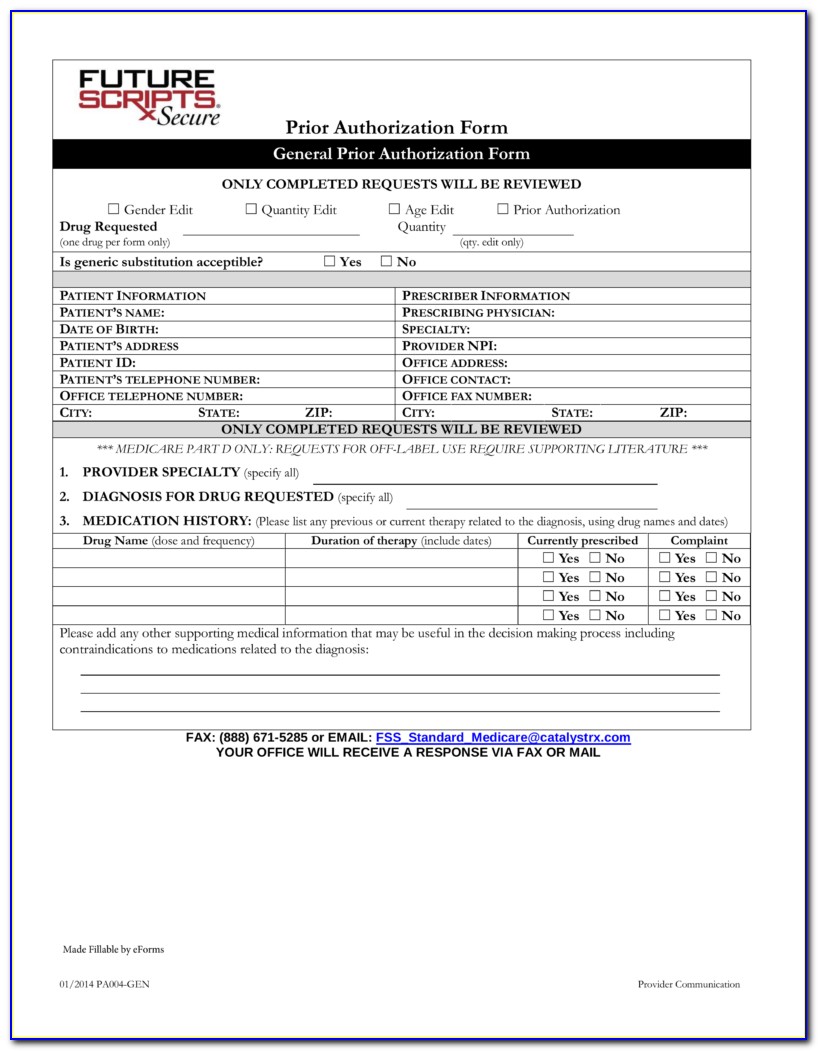 Aarp Medicare Part B Prior Authorization Form