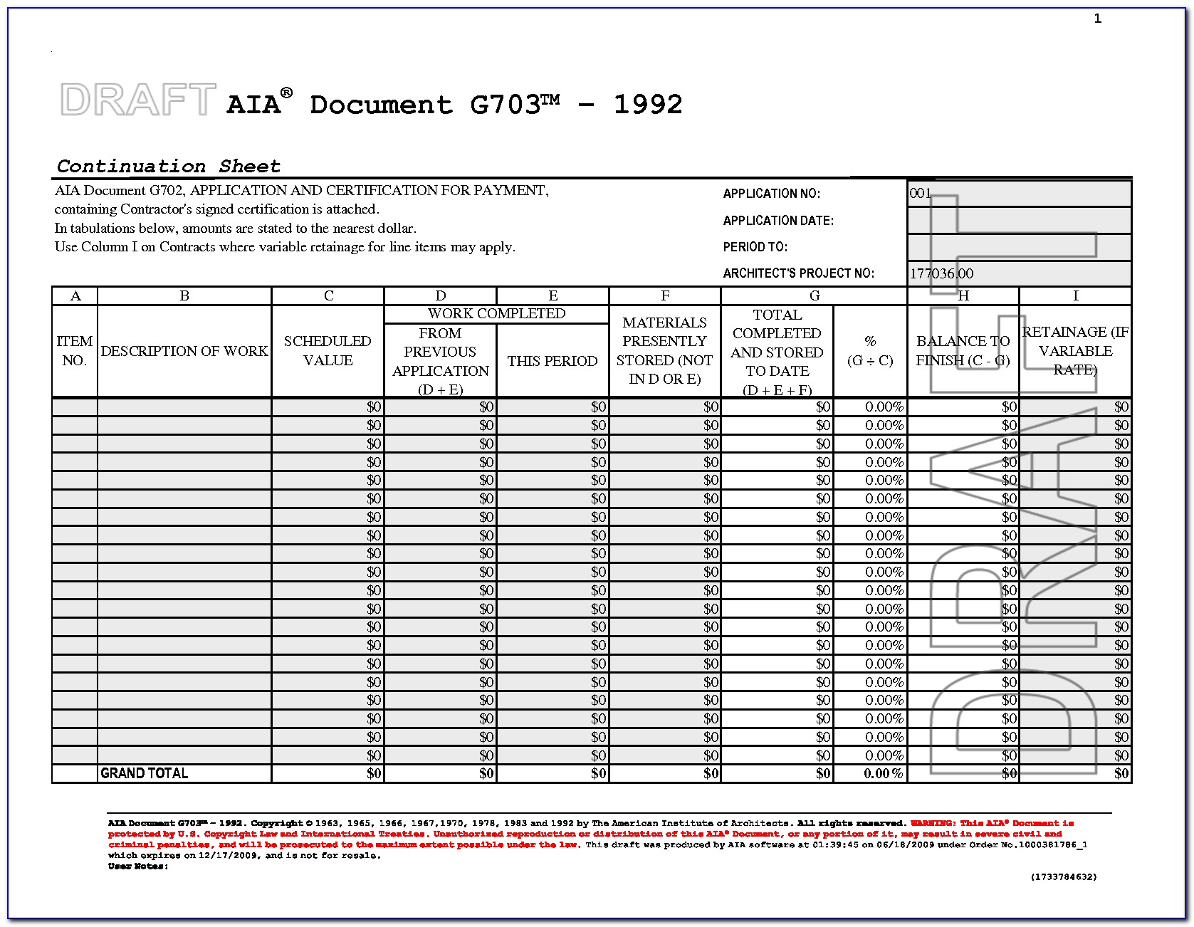 Aia Document G703 Schedule Of Values Form Resume Examples EpDL1l85xR