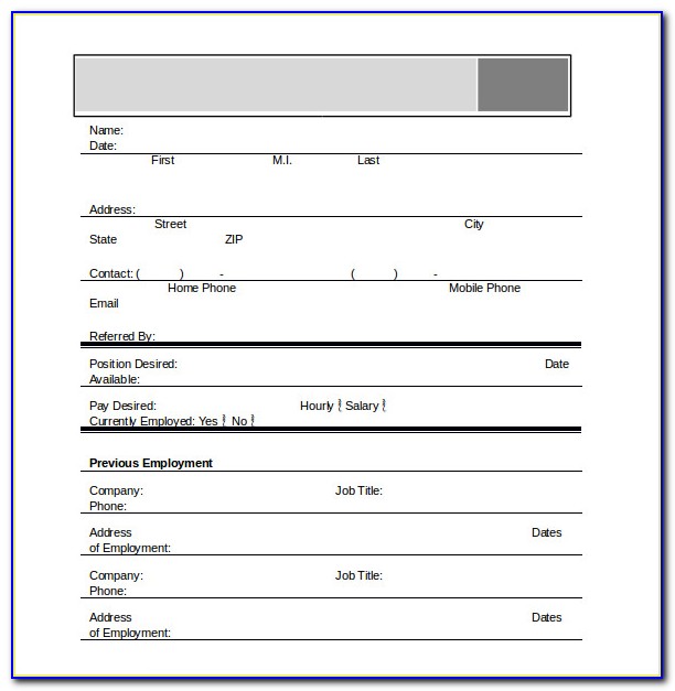 Application Form Template Word Free