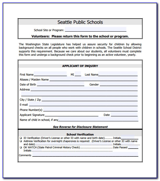 Background Check Form Template Free