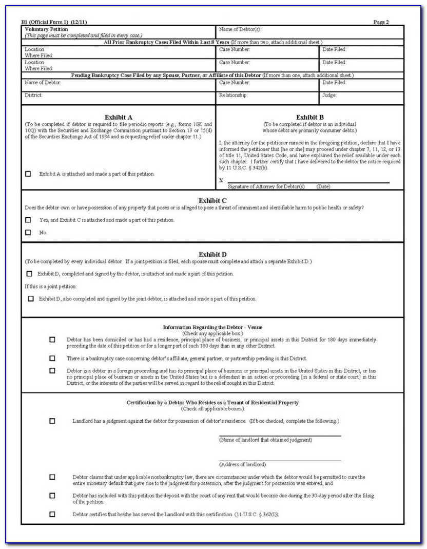 Bankruptcy Chapter 7 Forms Pdf