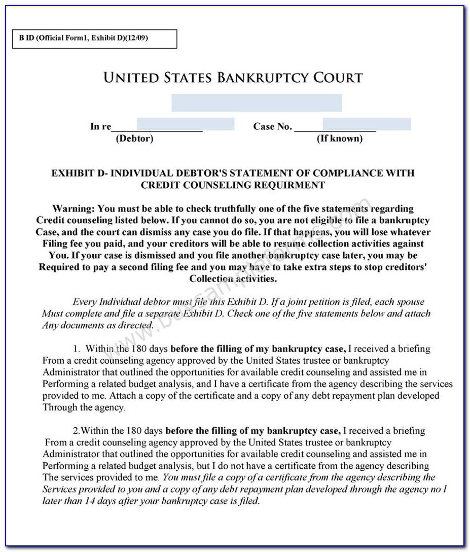 Bankruptcy Forms Chapter 7 California