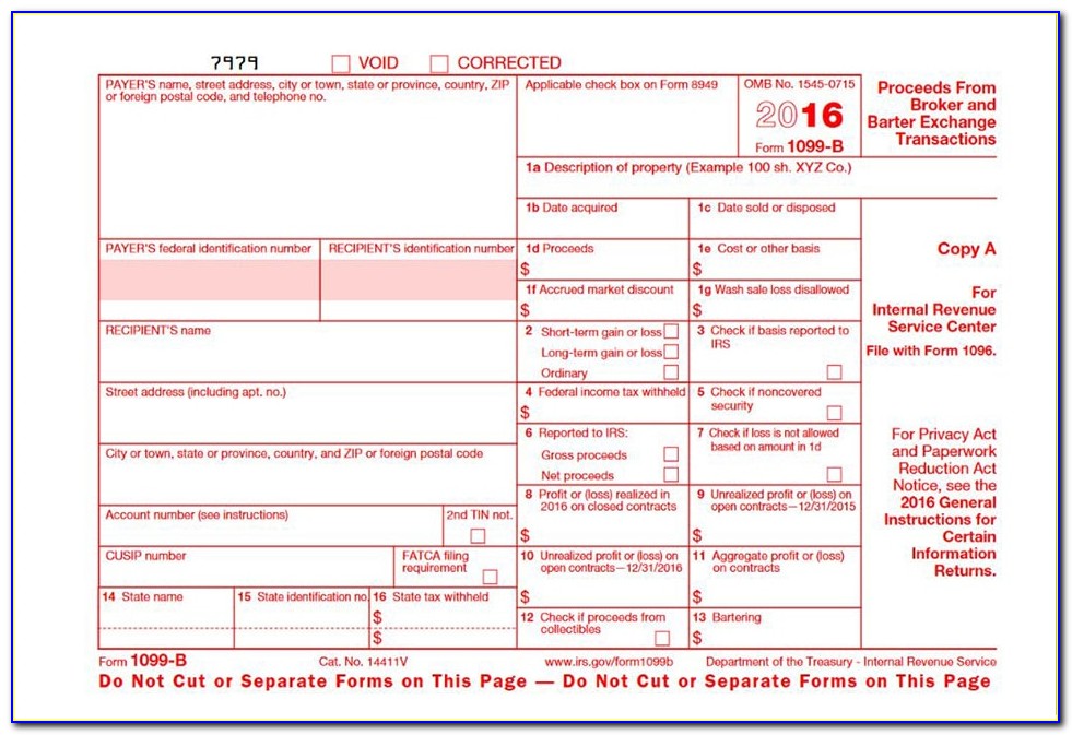 Blank 1099 Form For Quickbooks