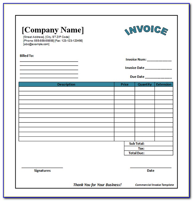 Blank Invoice Form For Mac