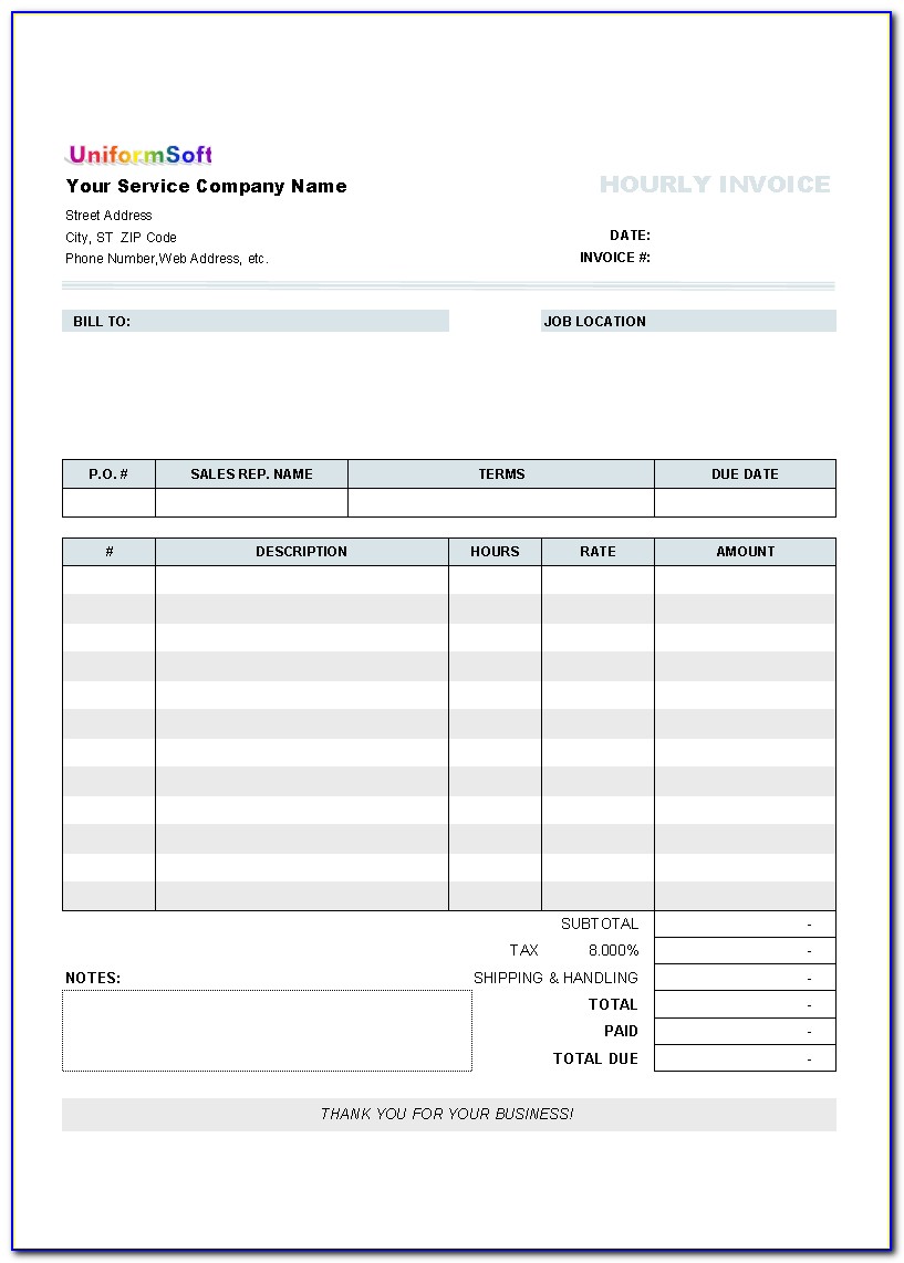 Blank Invoice Format Pdf