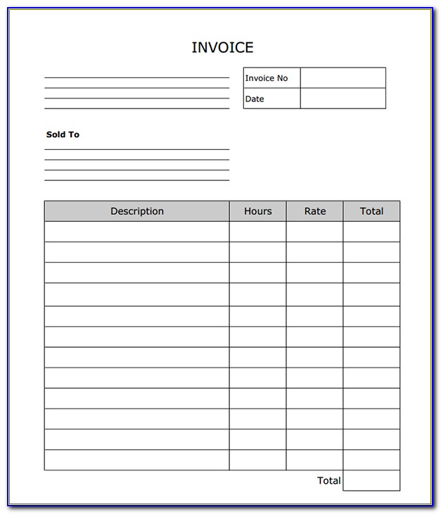 Blank Invoice Format