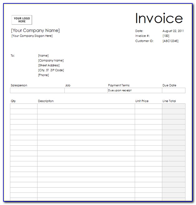 Blank Invoice Forms To Print
