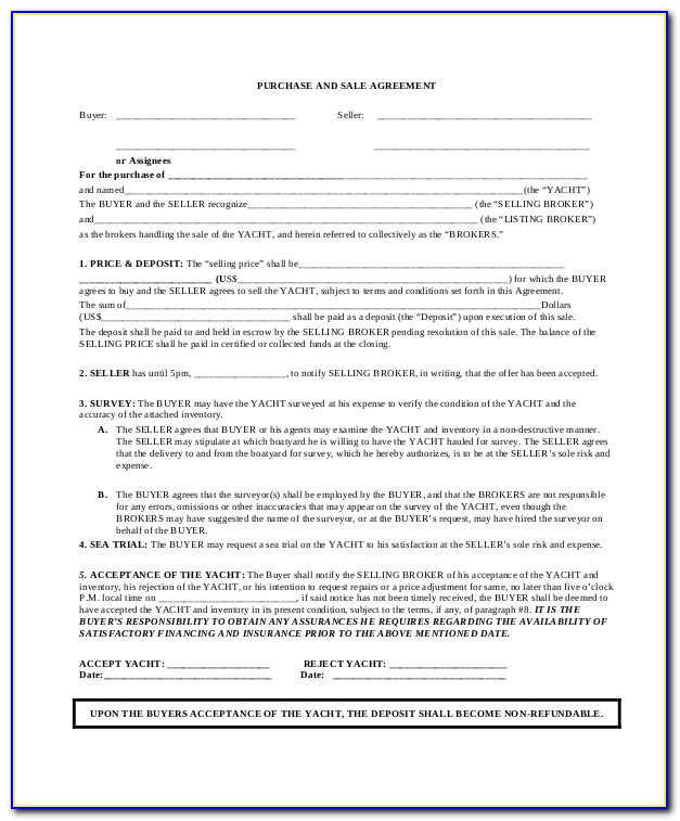 Blank Real Estate Purchase Agreement Form
