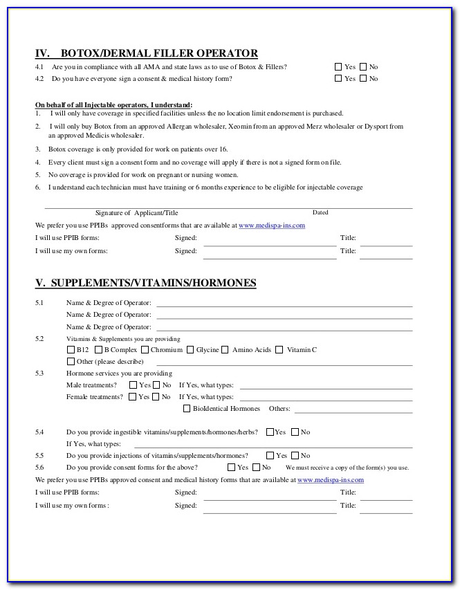 Botox Consent Form For Migraines