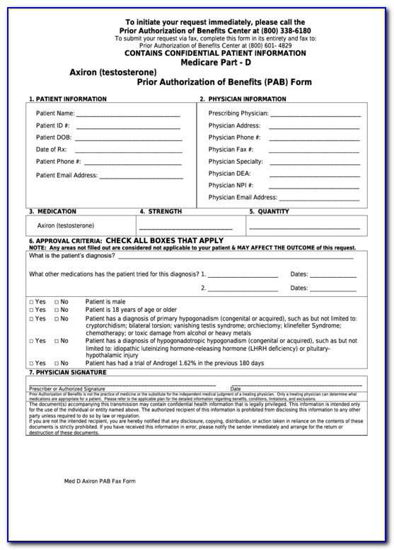 Cahaba Medicare Part B Prior Authorization Form