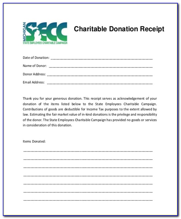 Charitable Donation Request Form Template