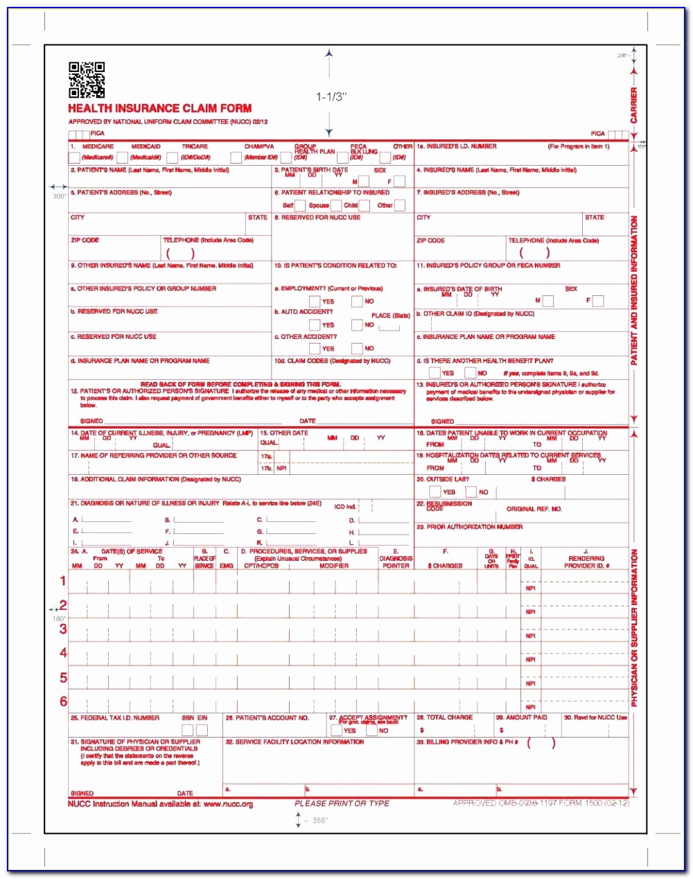 What Is The Cms 1500 Form In Medical Billing And Why It So Printable Free Cms 1500 Claim Form Template New Pdf Word Excel Doc Xls Best Templates Wuyou