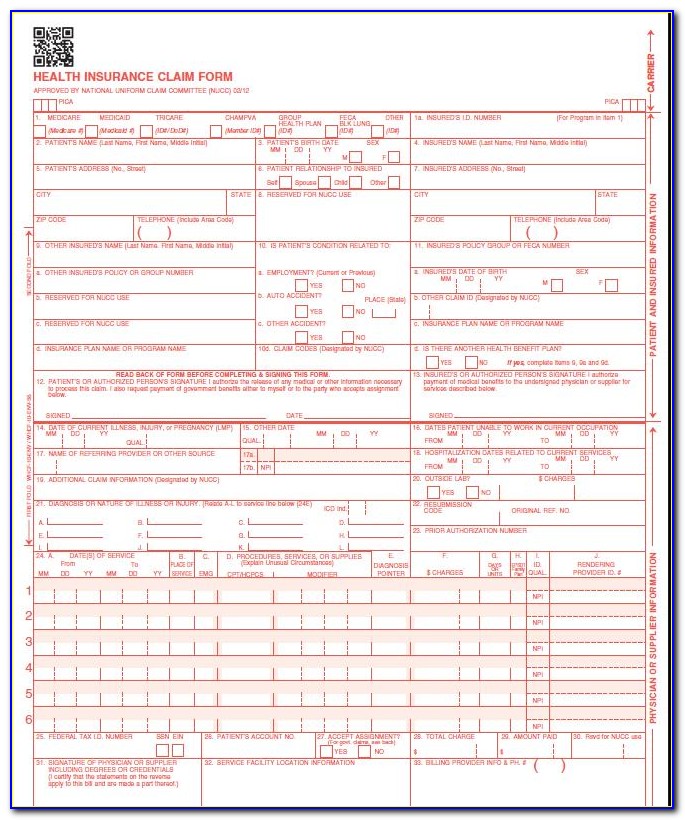Cms 1500 Form Template Free