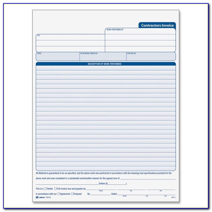 Contractor Invoice Format In Word