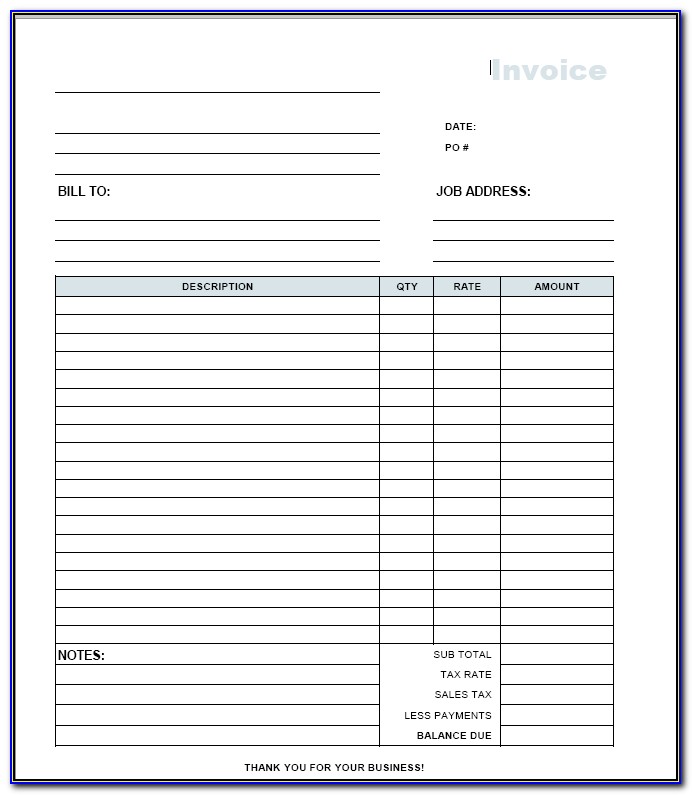 Contractor Invoice Template Uk