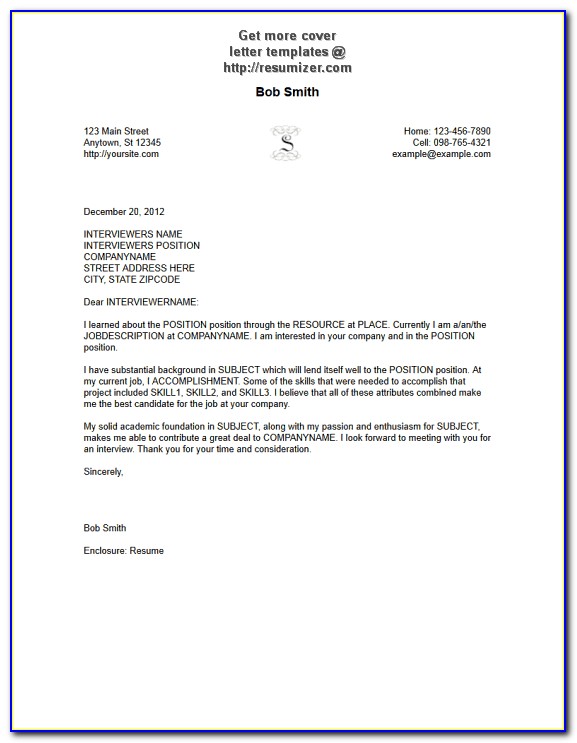 Cover Letter Sample Free Download