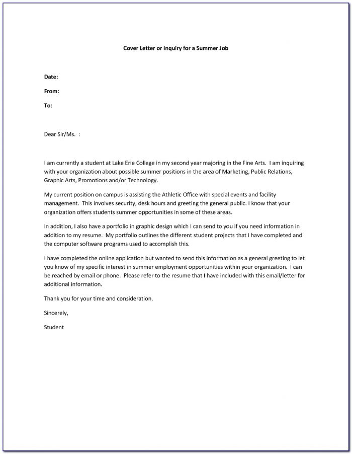 Cover Letter Template For Resume