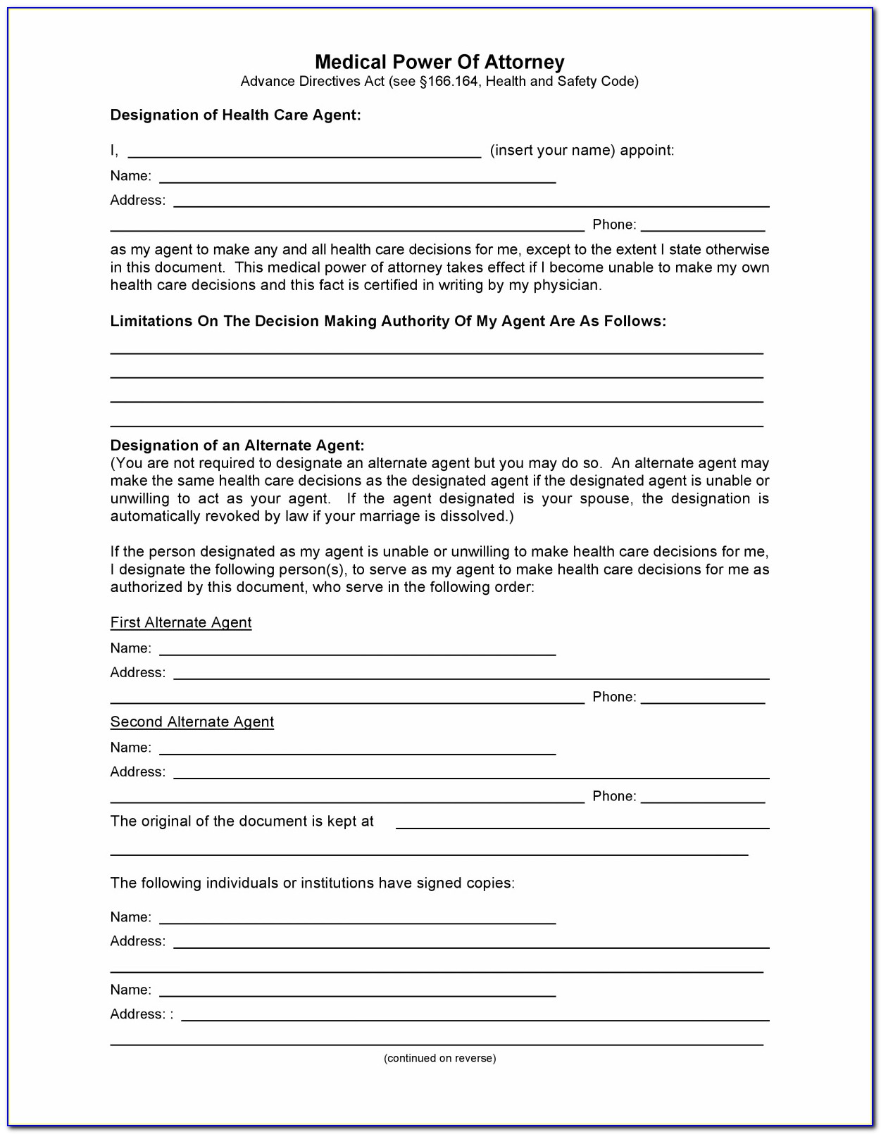 Power Of Attorney Form New Mexico