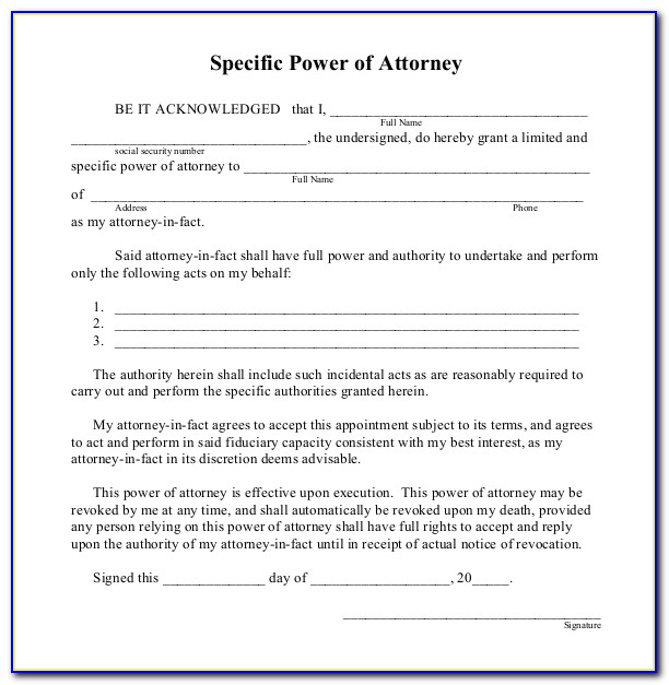 Enduring Power Of Attorney Form Free Download