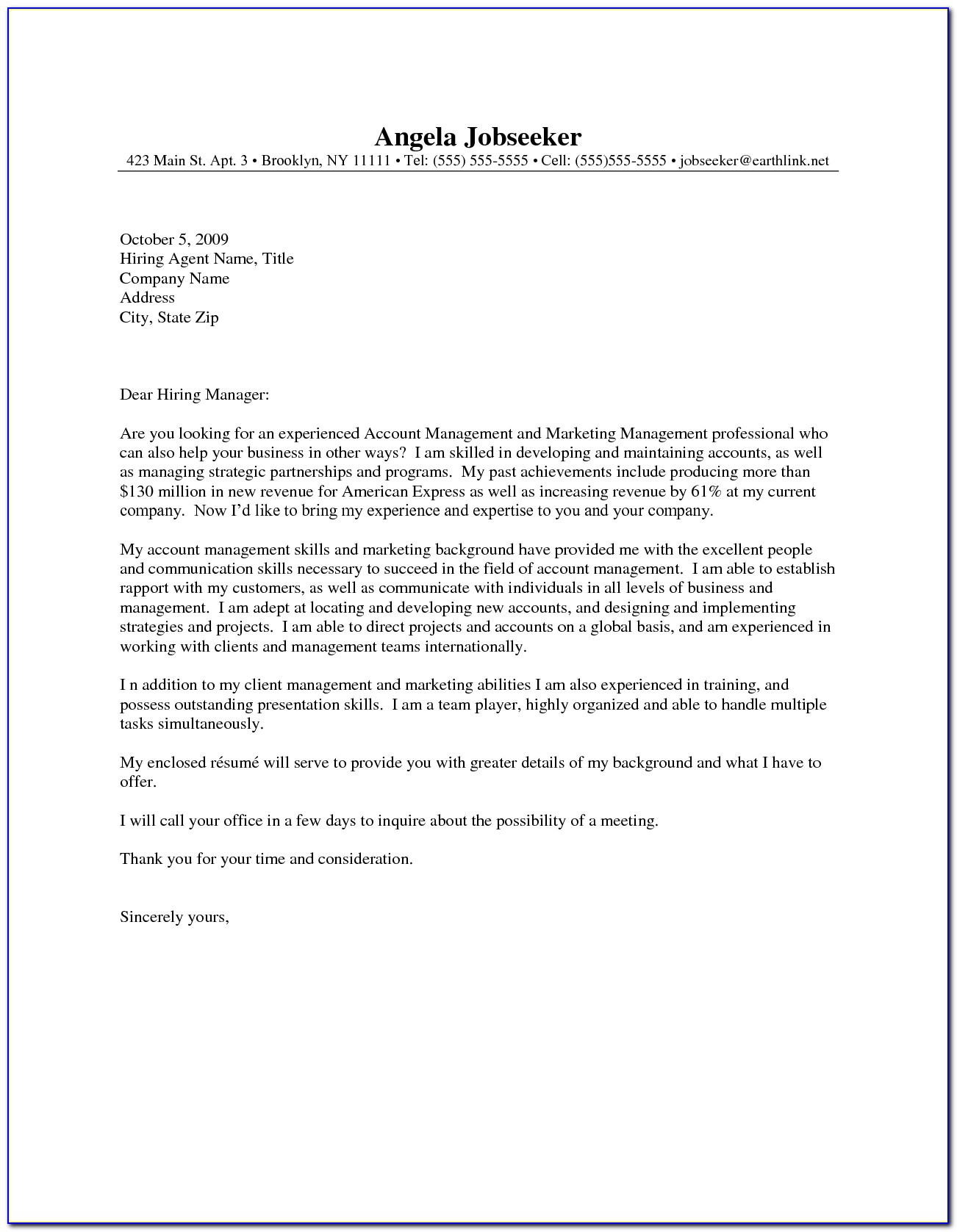 Examples Of Cover Letters For Resumes General