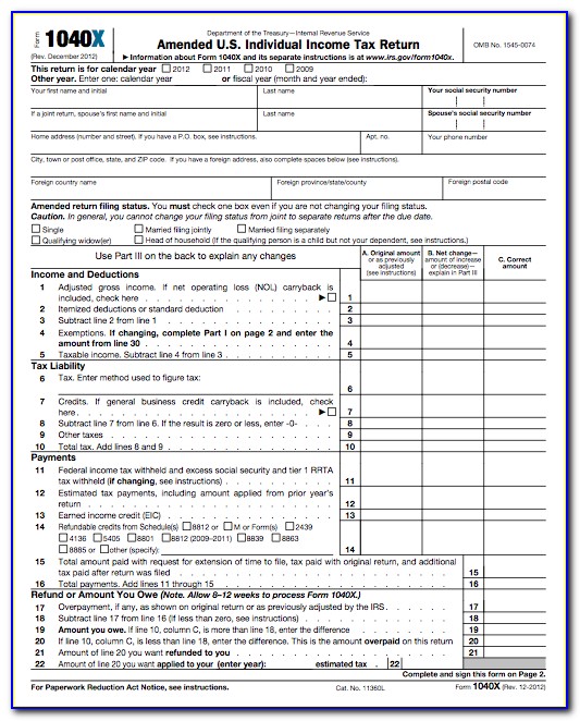 Federal Income Tax Forms 1040es