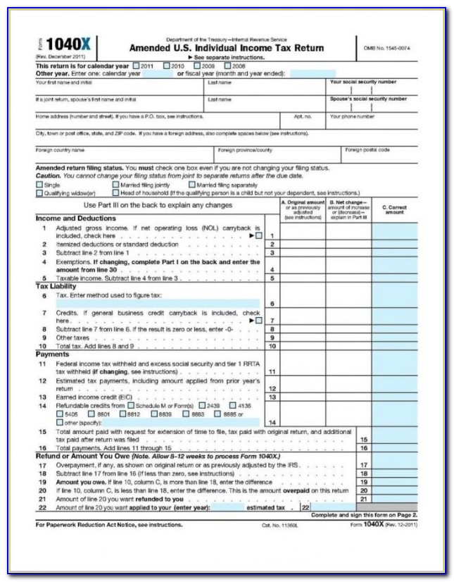 Fillable 1040 Form 2015