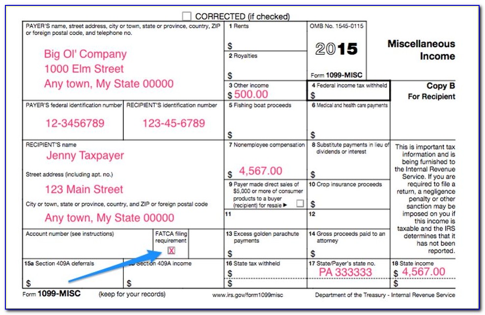 Fillable 1099 Form 2016