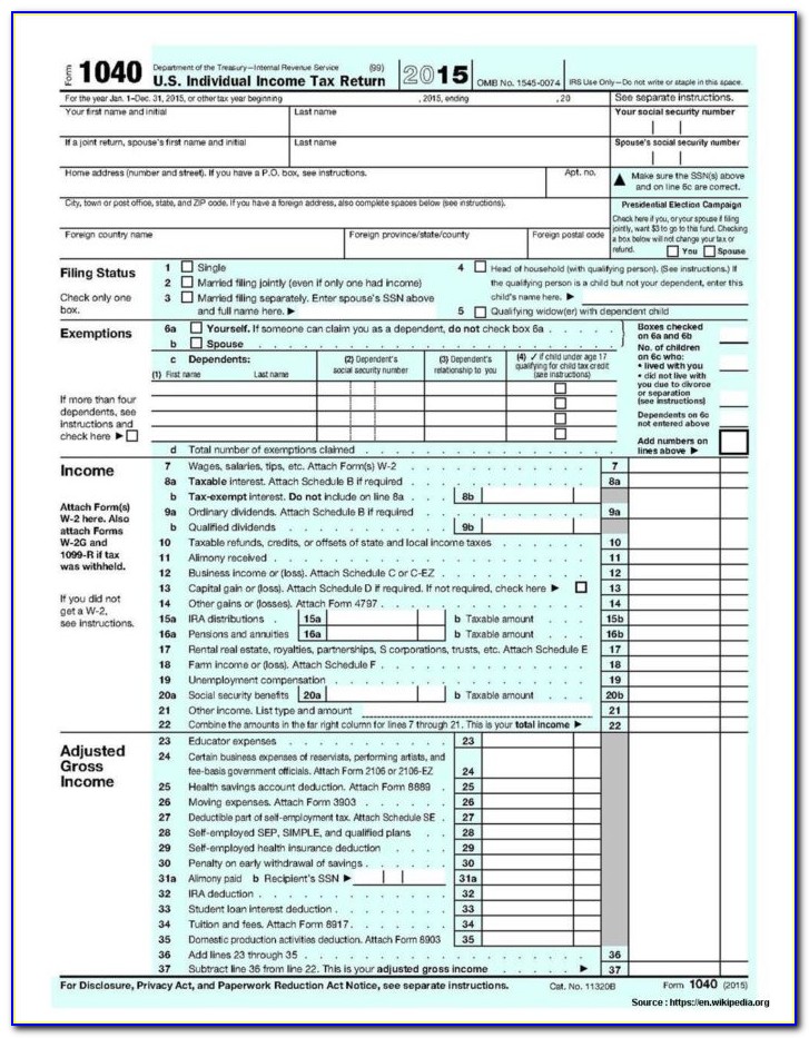Fillable Irs Forms 2016