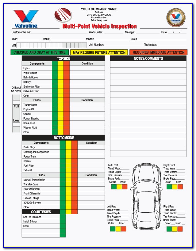 Ford Multi Point Inspection Form Pdf