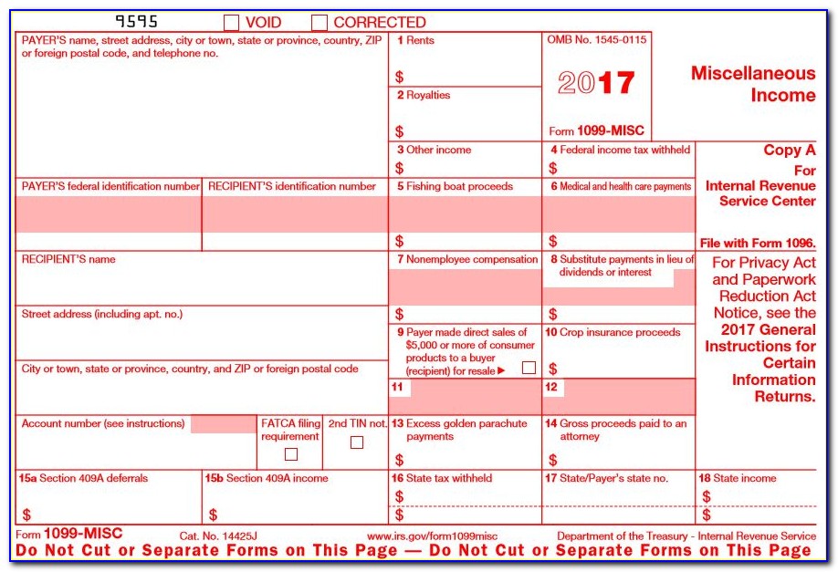 Form 1099 Misc Printable 2017