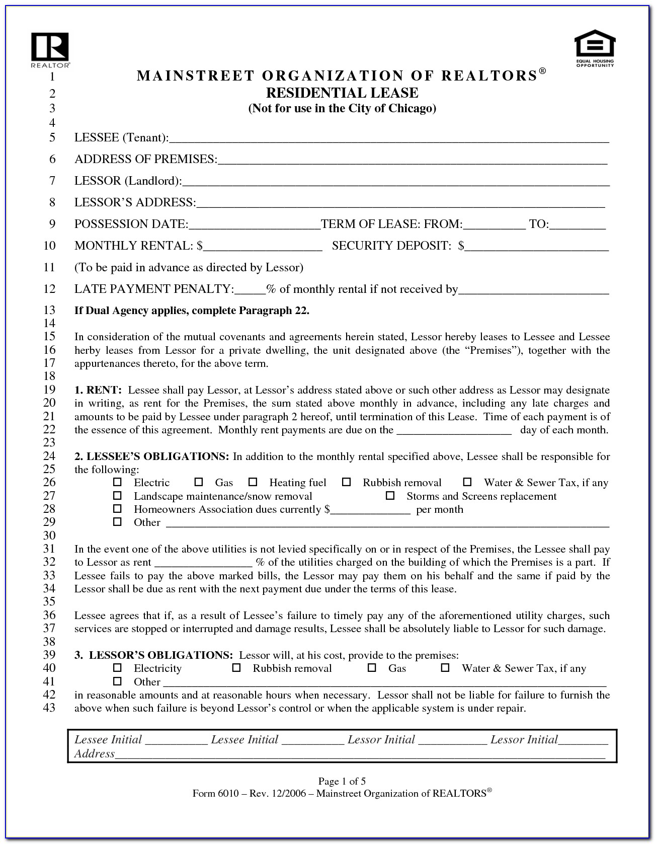 Free Blank Lease Agreement Form Texas
