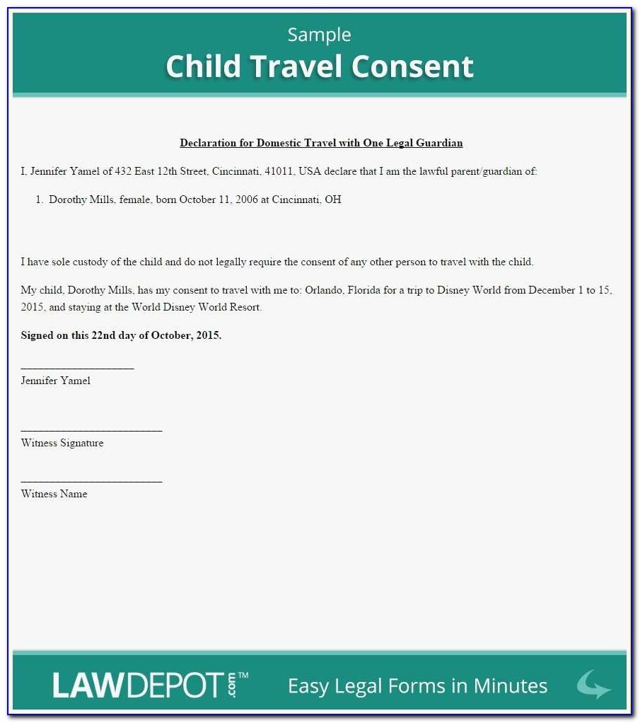 Free Template For Child Travel Consent Form Elegant Child Travel Consent Letter Template Uk