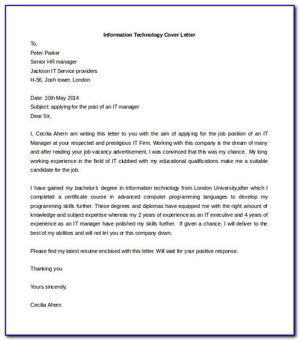 Free Cover Letter Download Template
