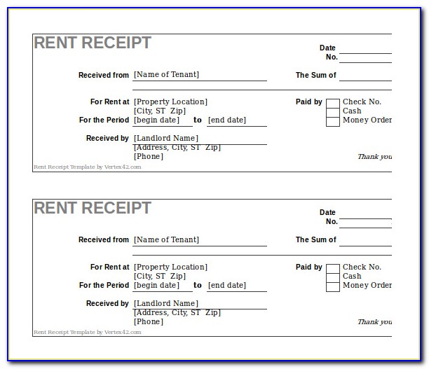Free Download Rent Receipt Format In Excel