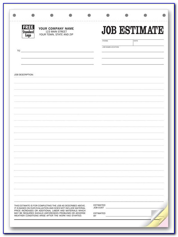 Free Estimate Forms For House Cleaning
