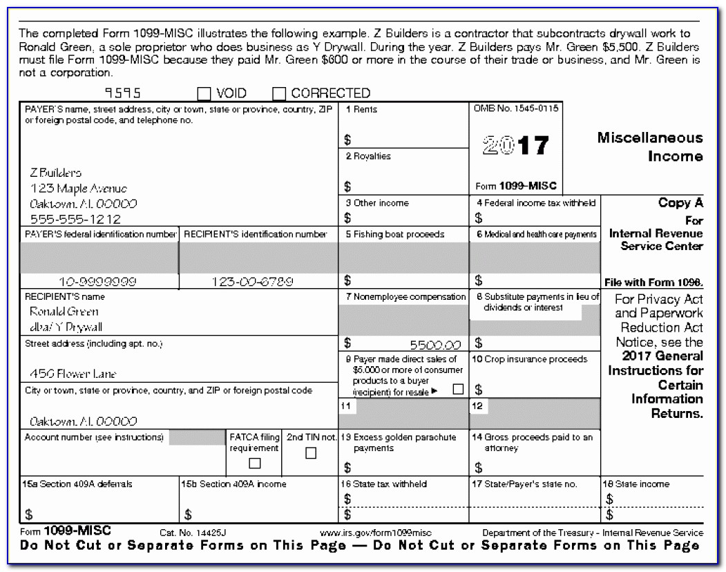 Free Fillable 1099 Form 2017