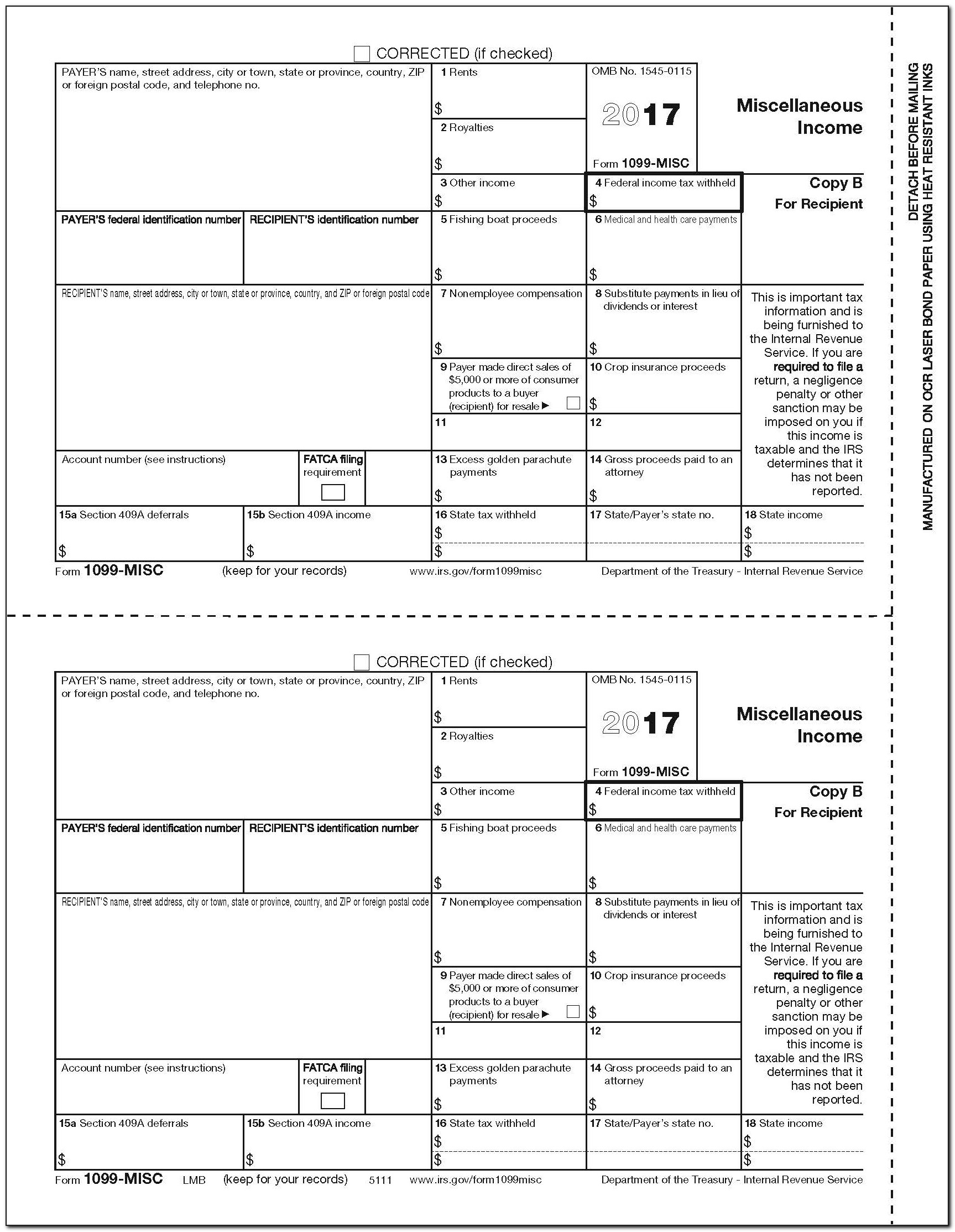 Free Fillable 1099 Misc Form Online