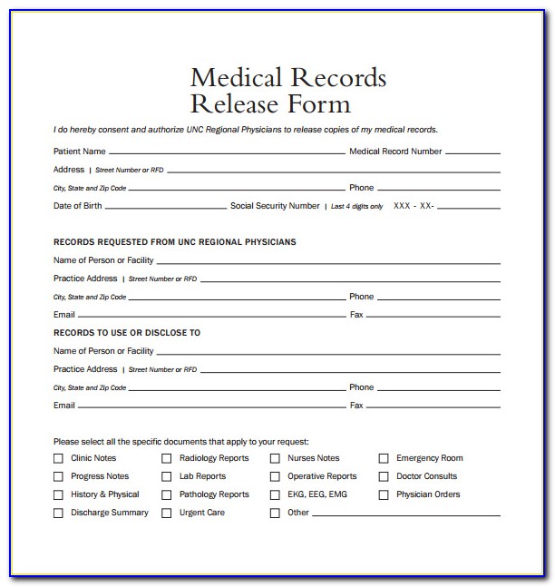Free Medical Release Form For Minor Child