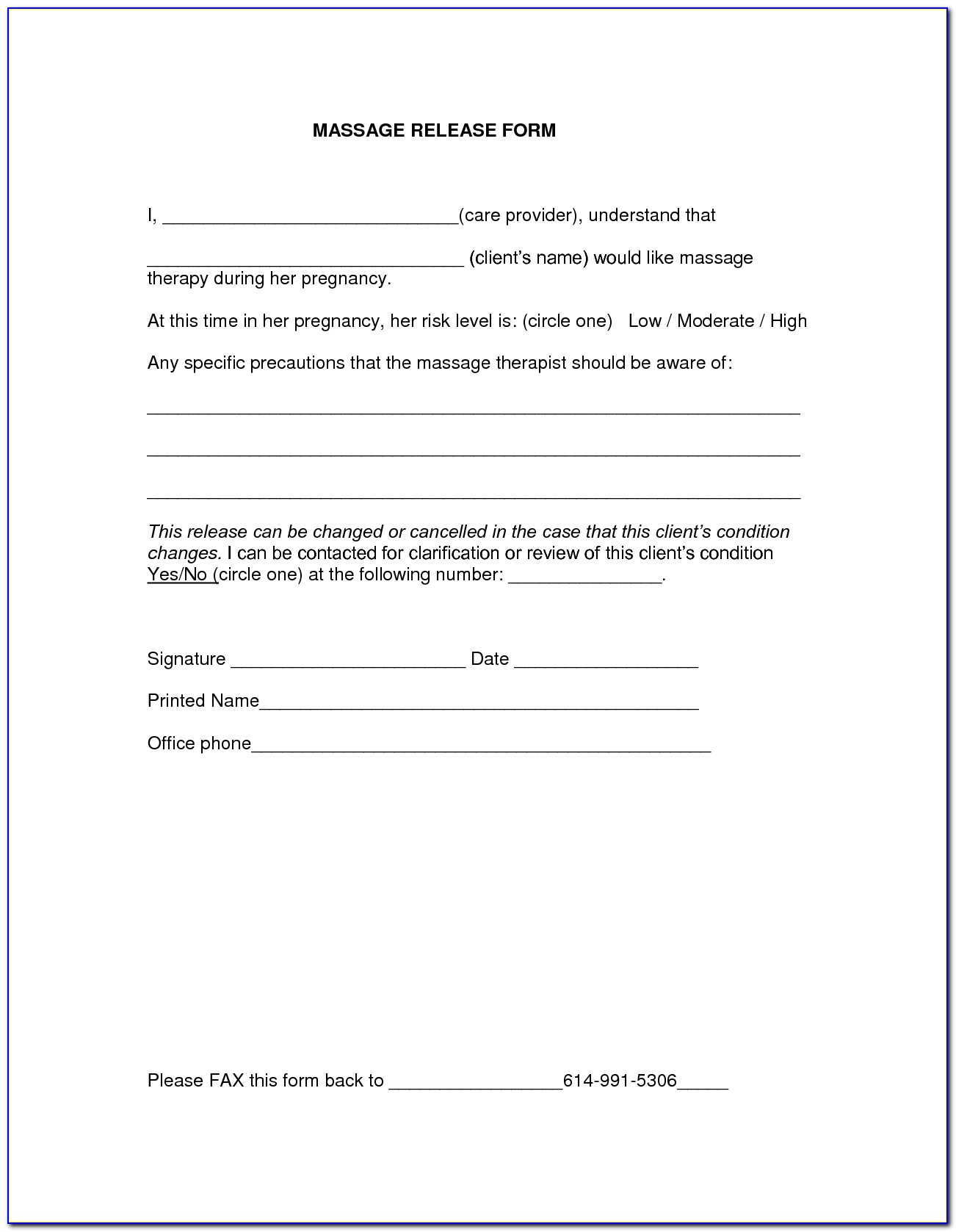 Free Medical Release Form For Minor Traveling Without Parents