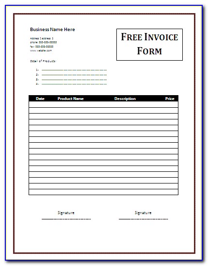 Free Print Invoice Forms