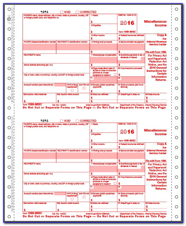 Free Printable 1099 Forms 2016