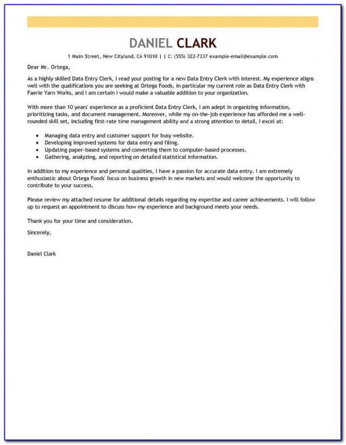 Free Printable Cover Letter Template
