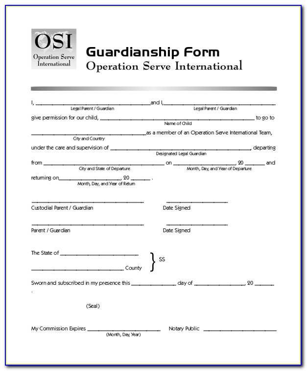 Free Printable Guardianship Forms Oklahoma