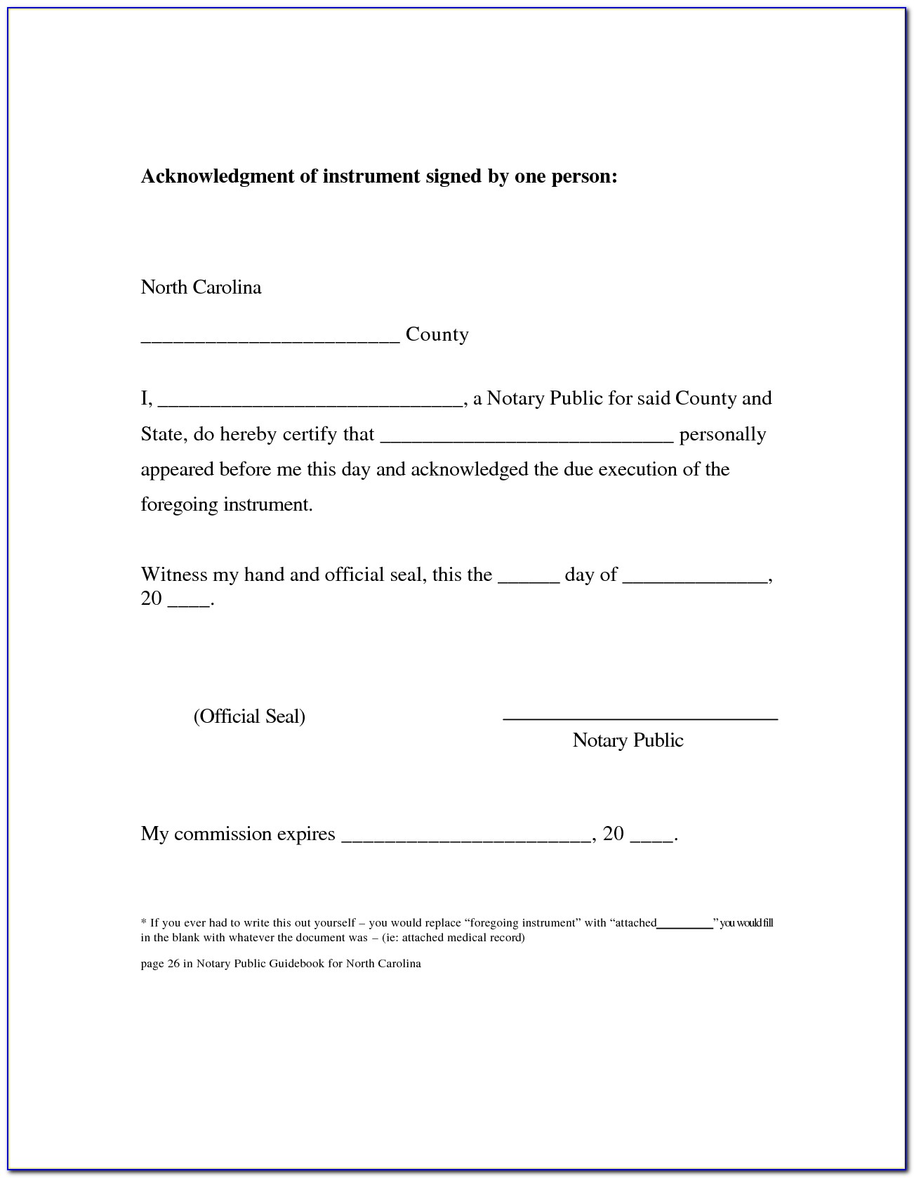 Free Printable Notary Forms