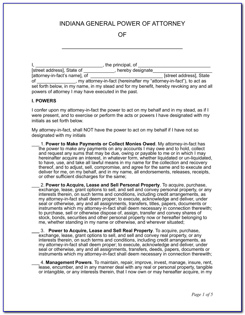 Free Printable Power Of Attorney Forms Canada