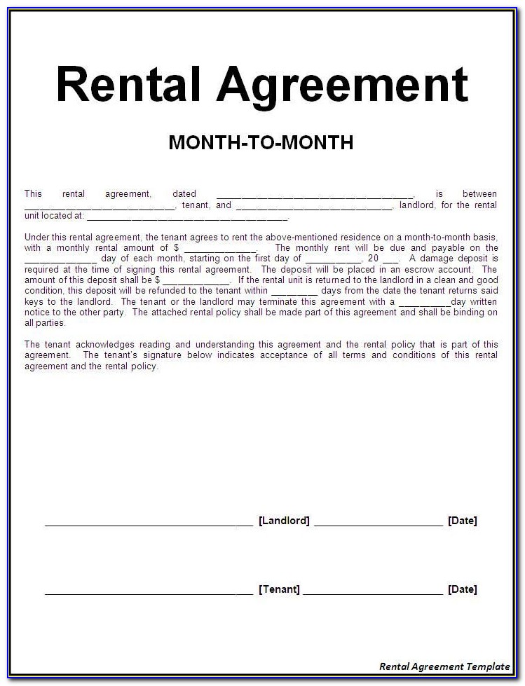 Free Printable Rental Agreement Forms California